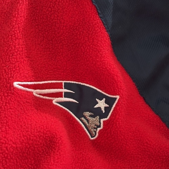 NFL REEBOK Patriots Red Fleece Full Zip Jacket Size S - Picture 2 of 9